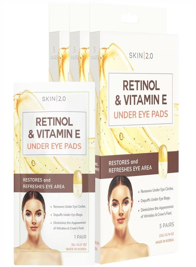 Skin 2.0 Retinol & Vitamin E Under Eye Patches - Dermatologist Tested - Anti-Aging - Depuffing, Reduce Fine Lines & Wrinkles, Dark Circles - Natural Ingredients - Korean Skin Care - All Skin Types - 15 Pairs - Image 1
